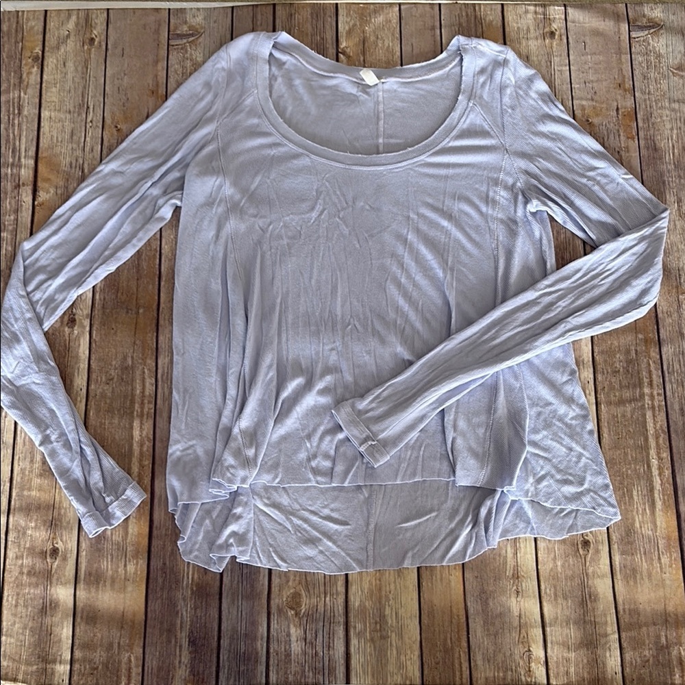 Free People Dusty Blue Relaxed Long Sleeve Tee - Picture 3 of 3